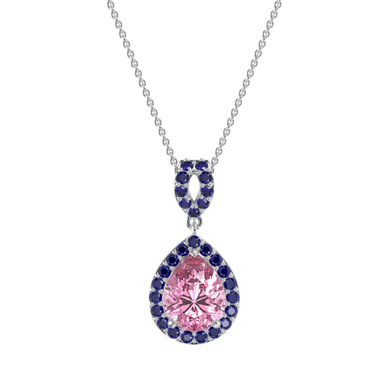 Tear Drop Halo Necklace