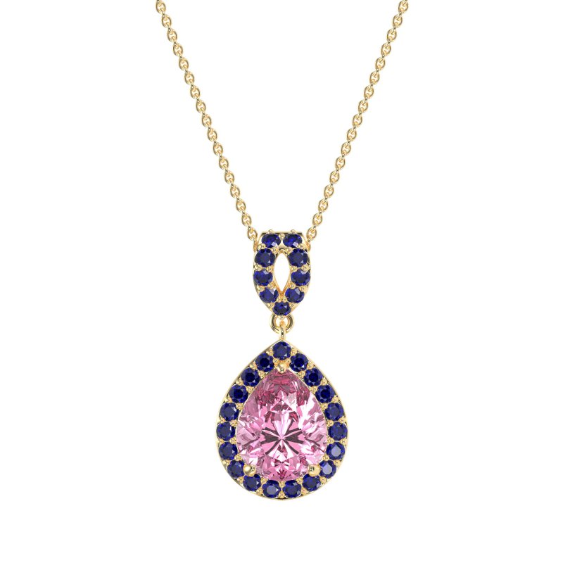 Tear Drop Halo Necklace