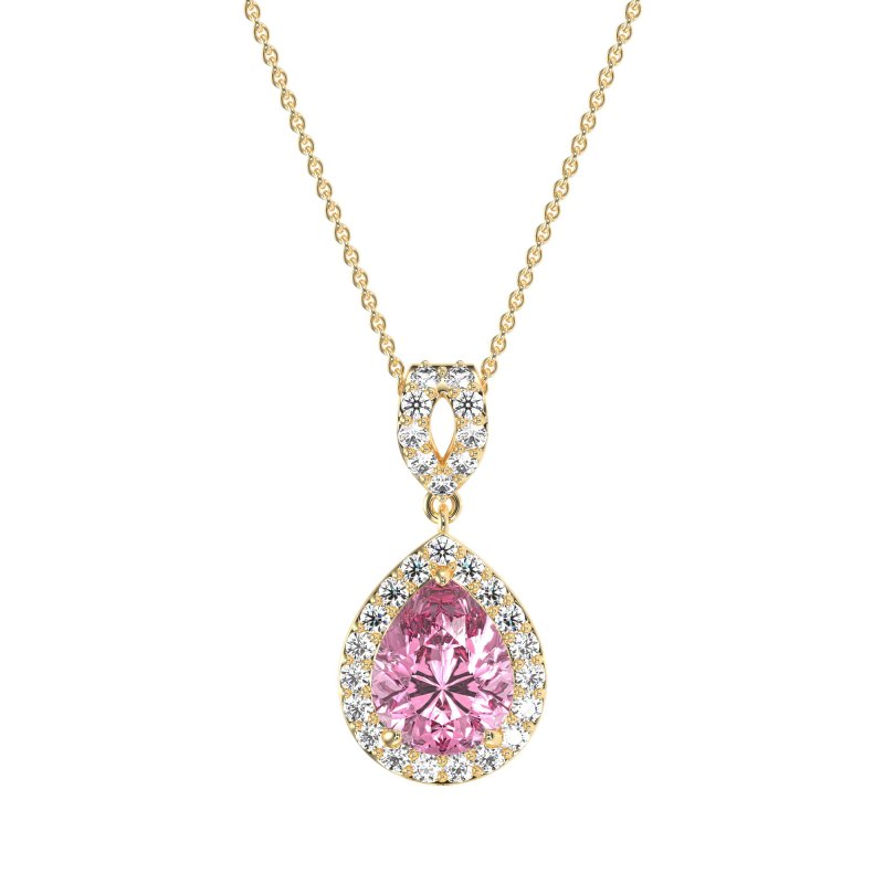 Tear Drop Halo Necklace