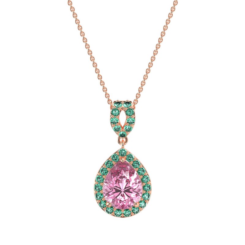 Tear Drop Halo Necklace
