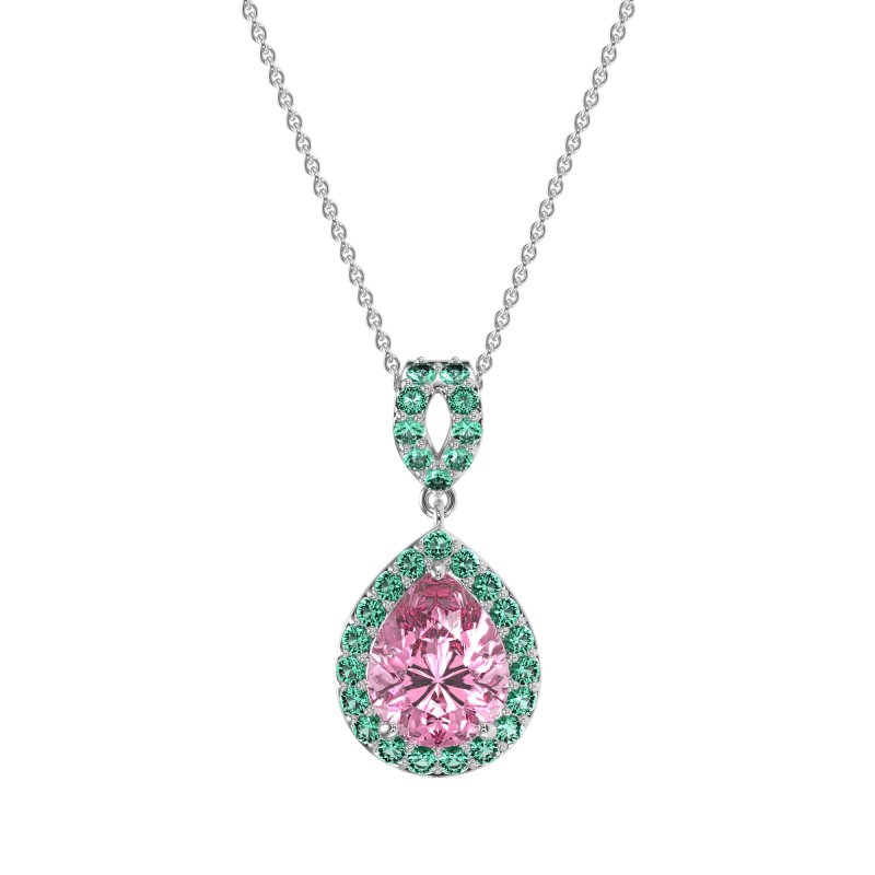 Tear Drop Halo Necklace