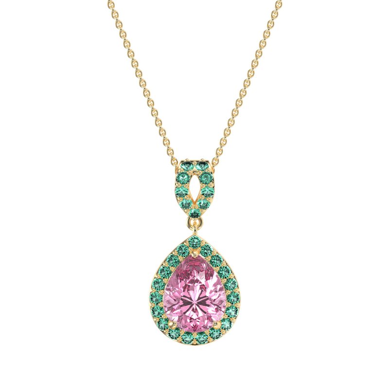 Tear Drop Halo Necklace