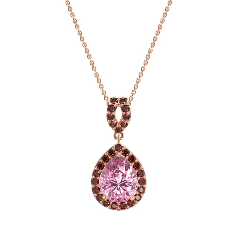 Tear Drop Halo Necklace