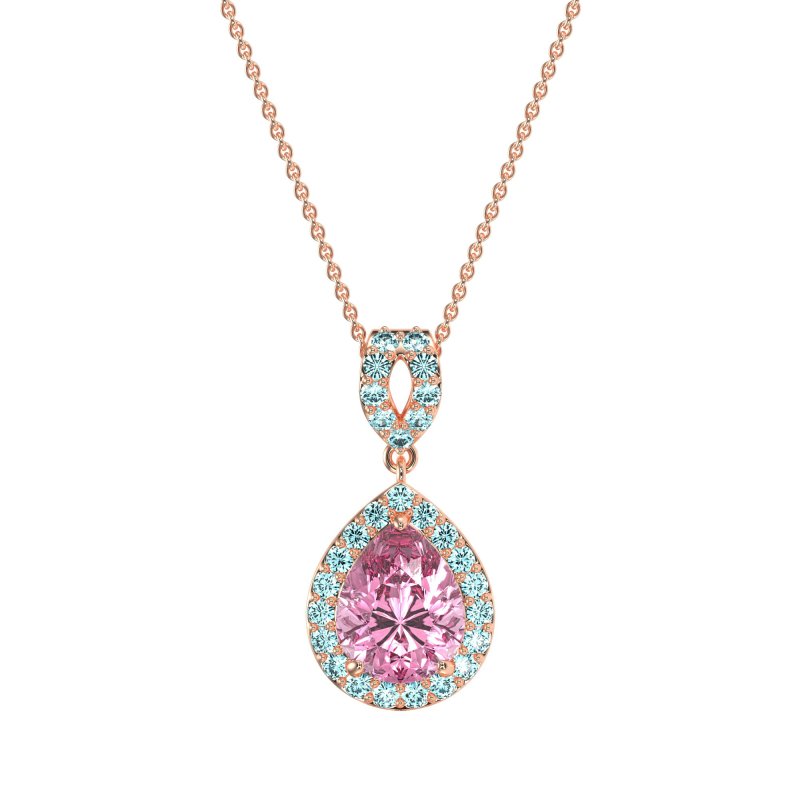 Tear Drop Halo Necklace