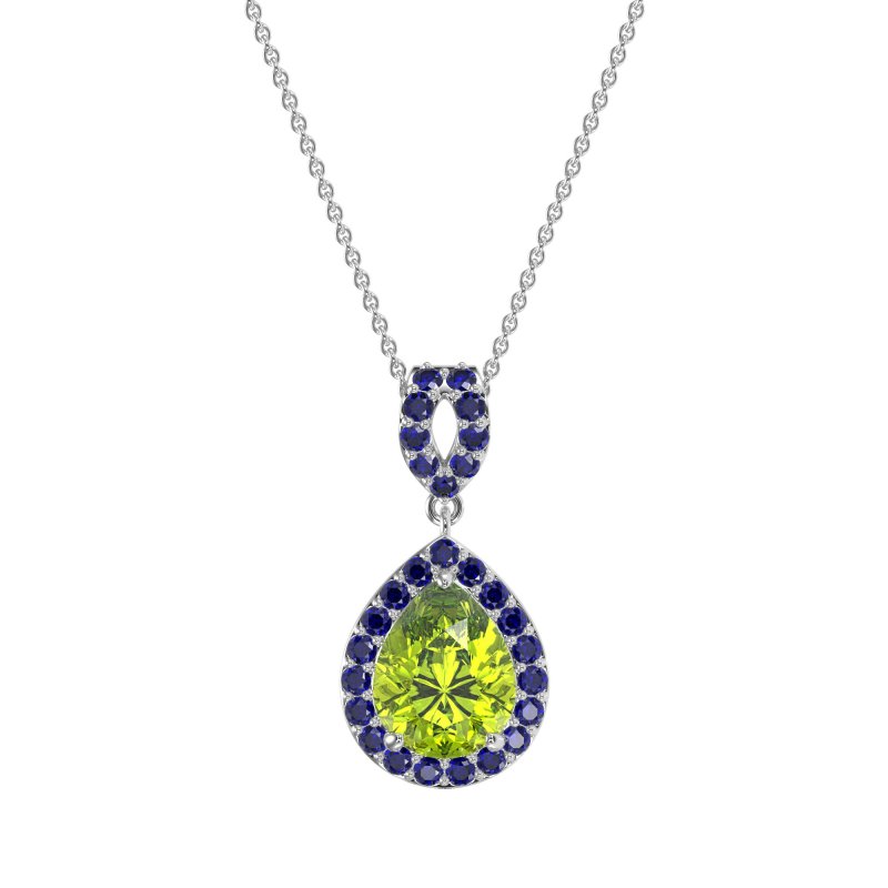 Tear Drop Halo Necklace