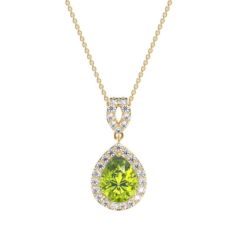 Tear Drop Halo Necklace