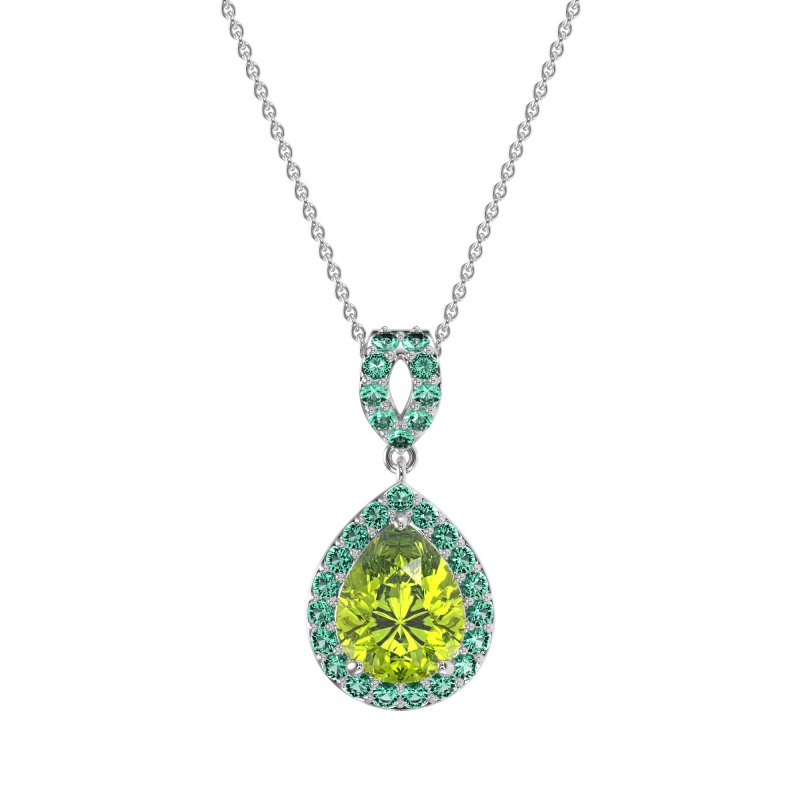 Tear Drop Halo Necklace