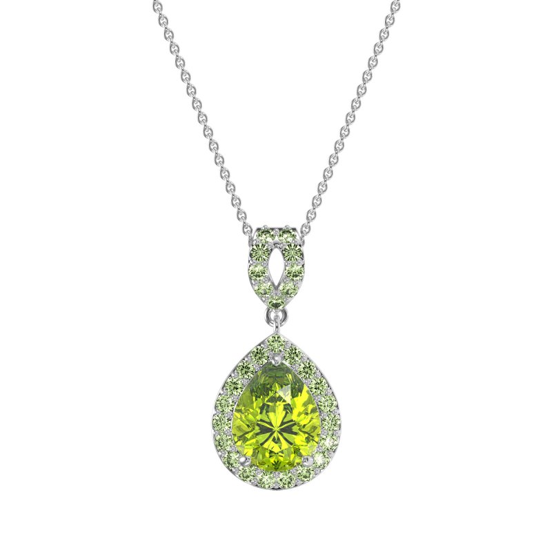 Tear Drop Halo Necklace