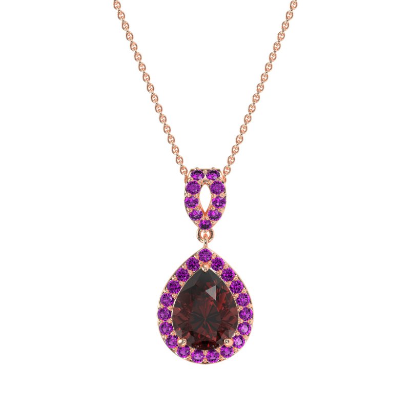 Tear Drop Halo Necklace