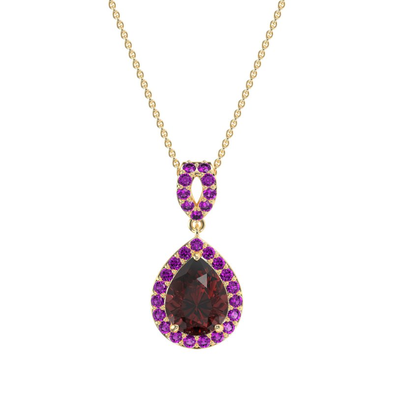 Tear Drop Halo Necklace