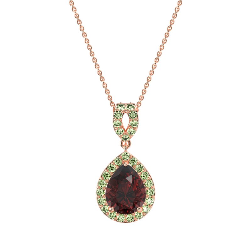 Tear Drop Halo Necklace