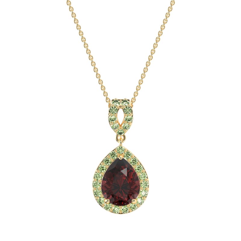 Tear Drop Halo Necklace