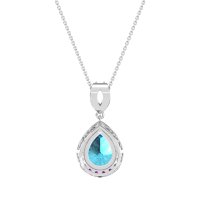 Tear Drop Halo Necklace