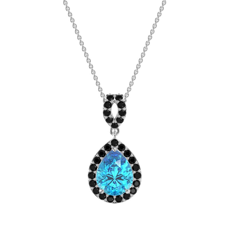 Tear Drop Halo Necklace