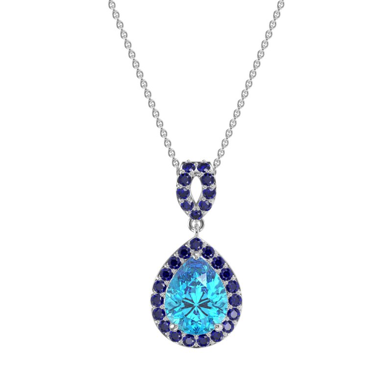 Tear Drop Halo Necklace