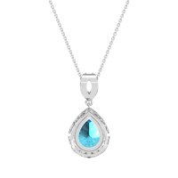Tear Drop Halo Necklace