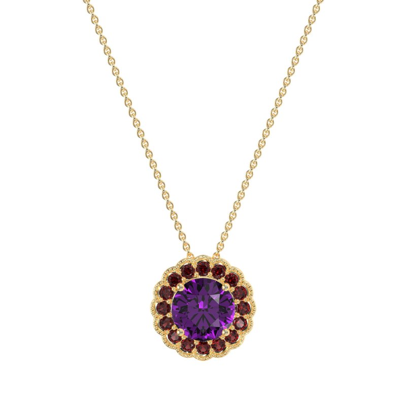 Flower Halo Antique Necklace