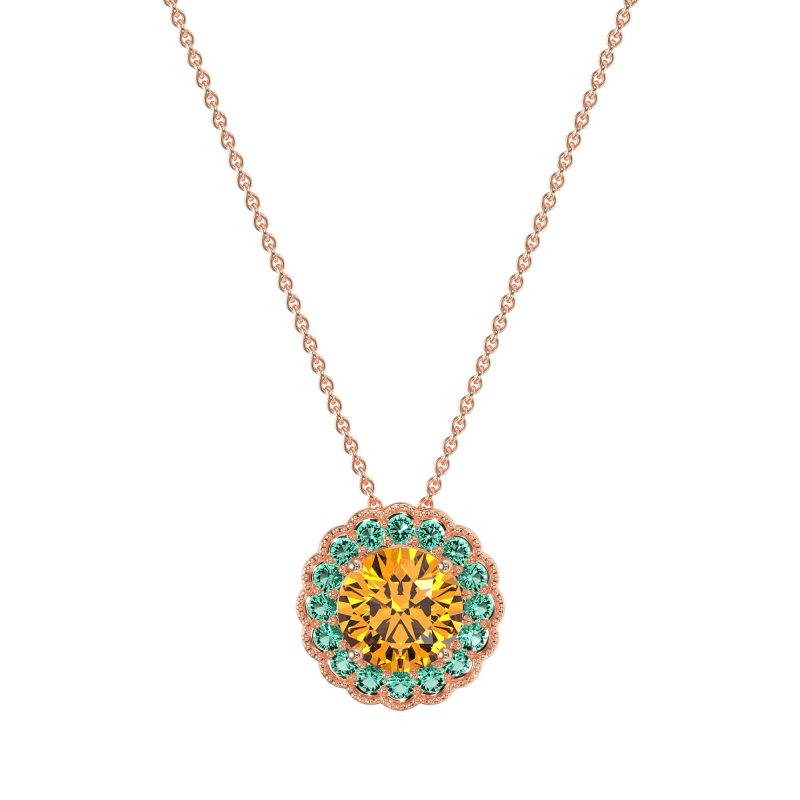 Flower Halo Antique Necklace