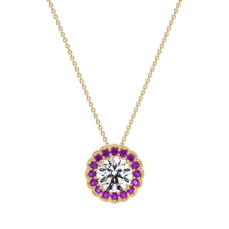 Flower Halo Antique Necklace