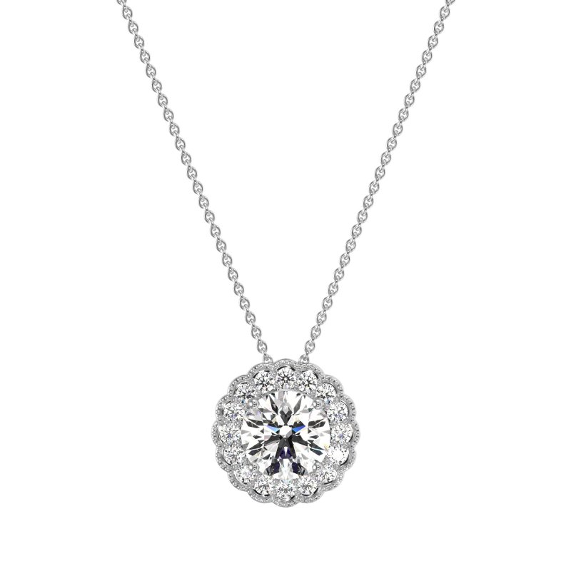 Flower Halo Antique Necklace