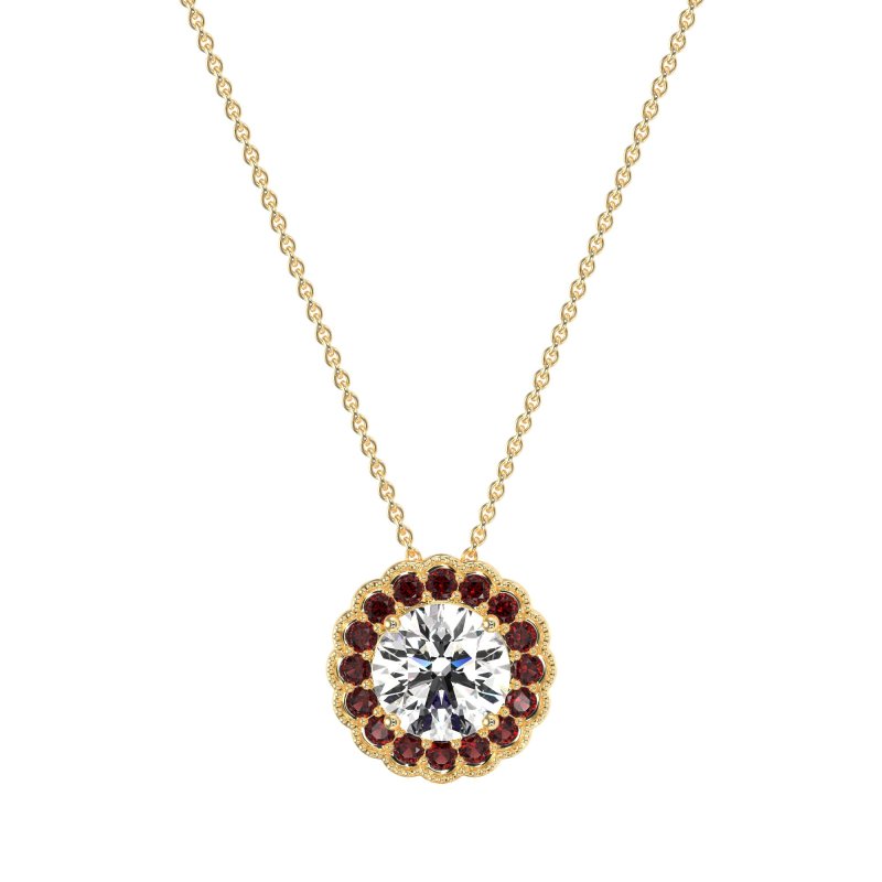 Flower Halo Antique Necklace
