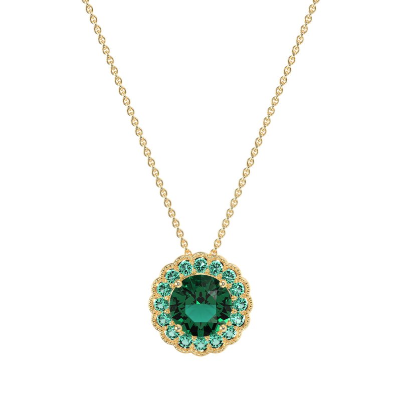 Flower Halo Antique Necklace