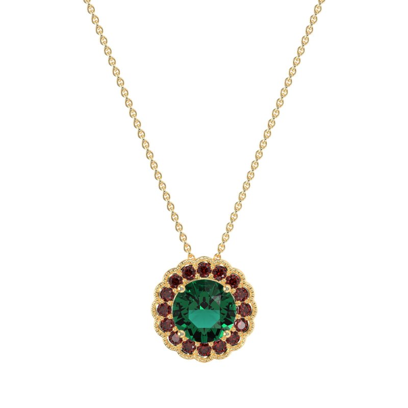 Flower Halo Antique Necklace