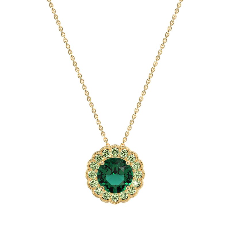 Flower Halo Antique Necklace