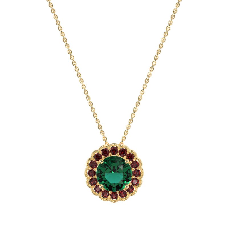 Flower Halo Antique Necklace