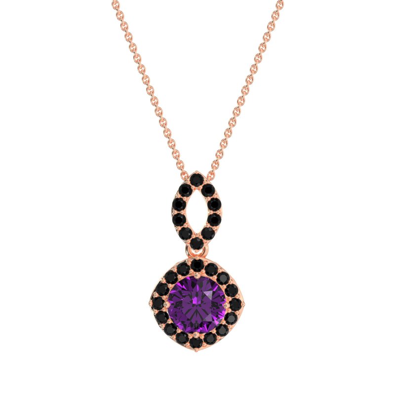 Modern Round Halo Necklace