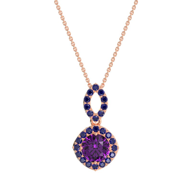 Modern Round Halo Necklace