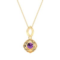 Modern Round Halo Necklace
