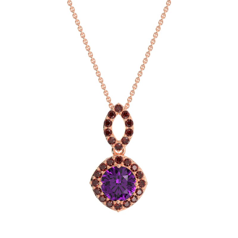 Modern Round Halo Necklace