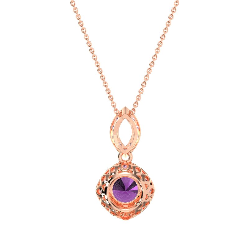Modern Round Halo Necklace