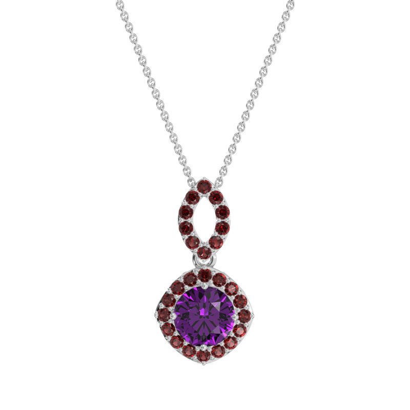 Modern Round Halo Necklace