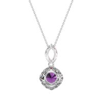 Modern Round Halo Necklace