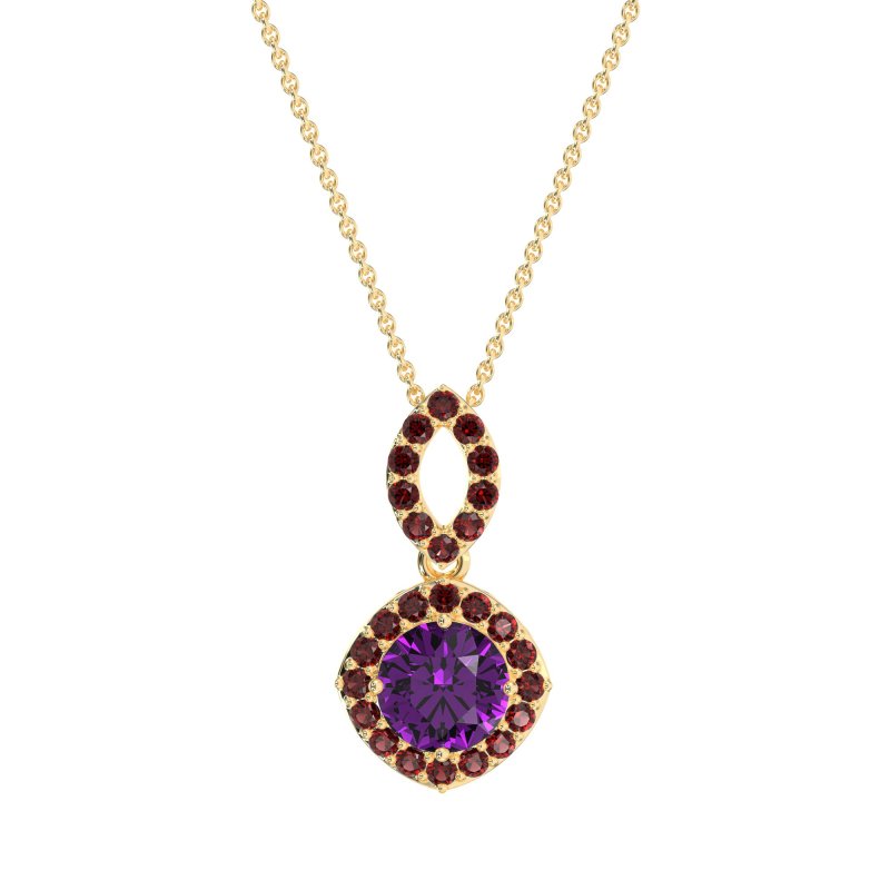 Modern Round Halo Necklace