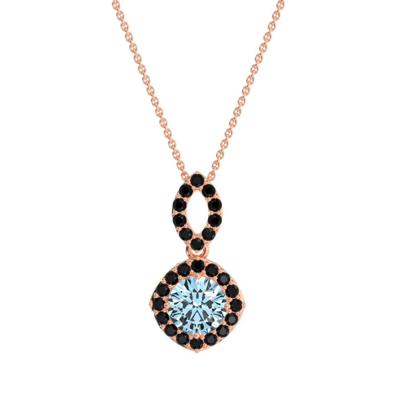 Modern Round Halo Necklace