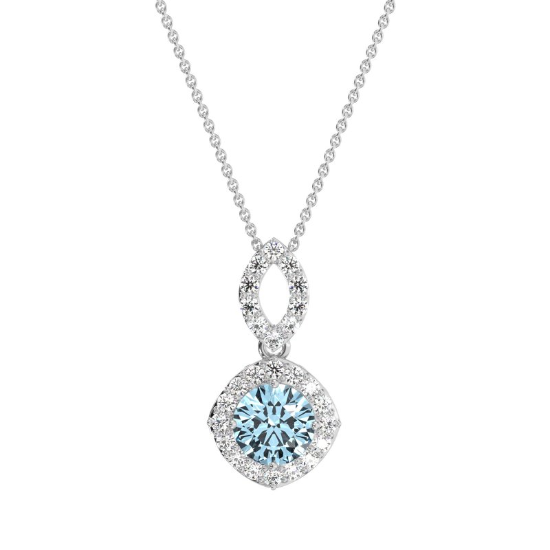 Modern Round Halo Necklace