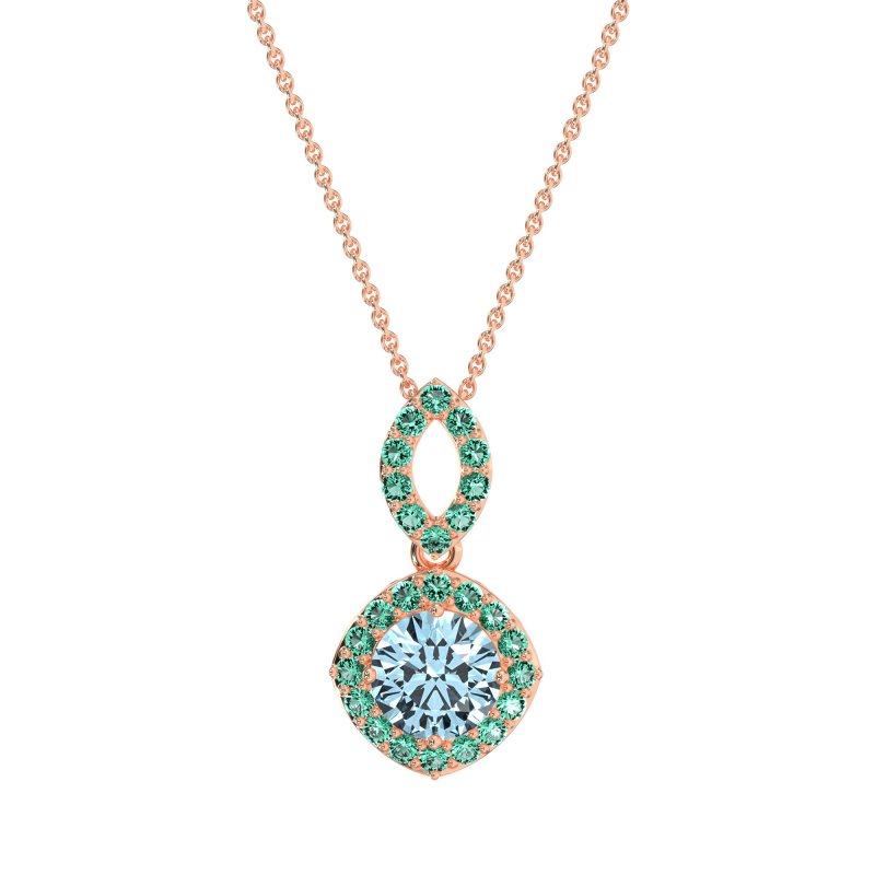 Modern Round Halo Necklace