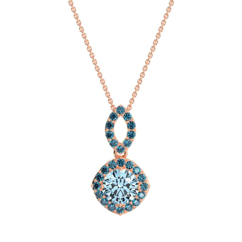 Modern Round Halo Necklace
