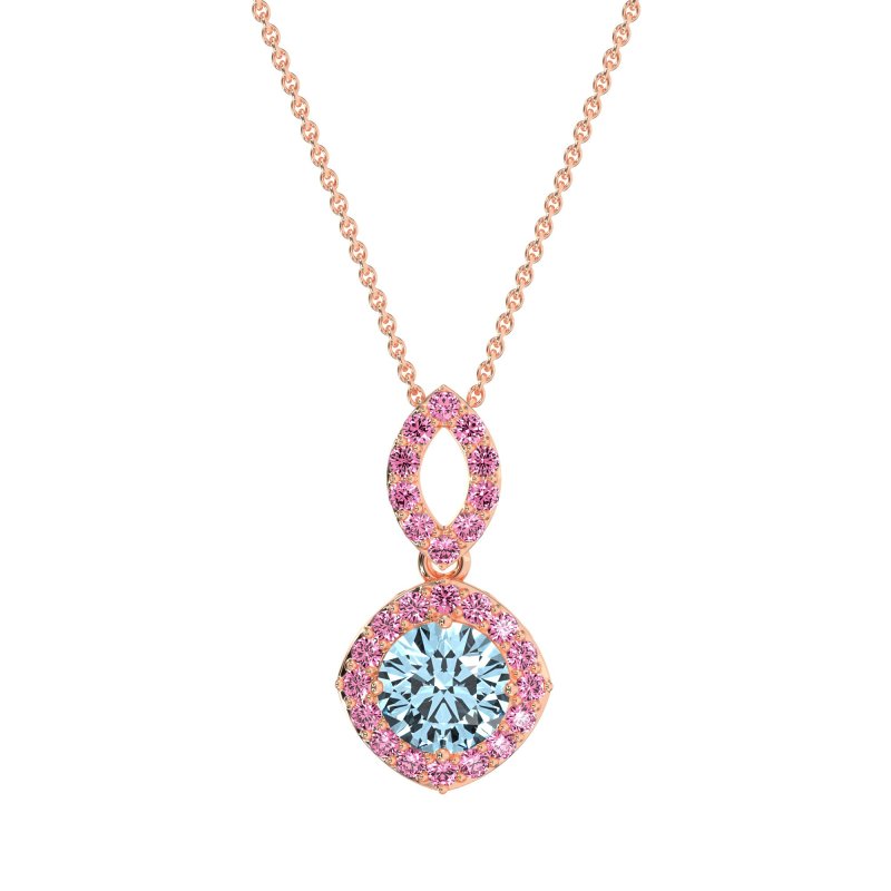 Modern Round Halo Necklace