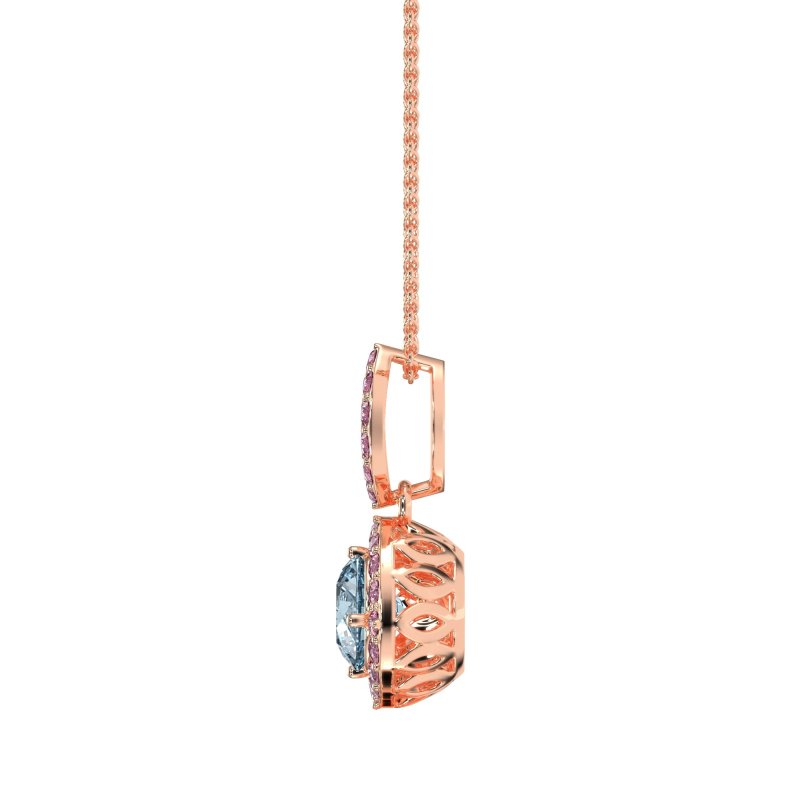 Modern Round Halo Necklace