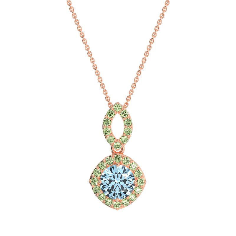 Modern Round Halo Necklace