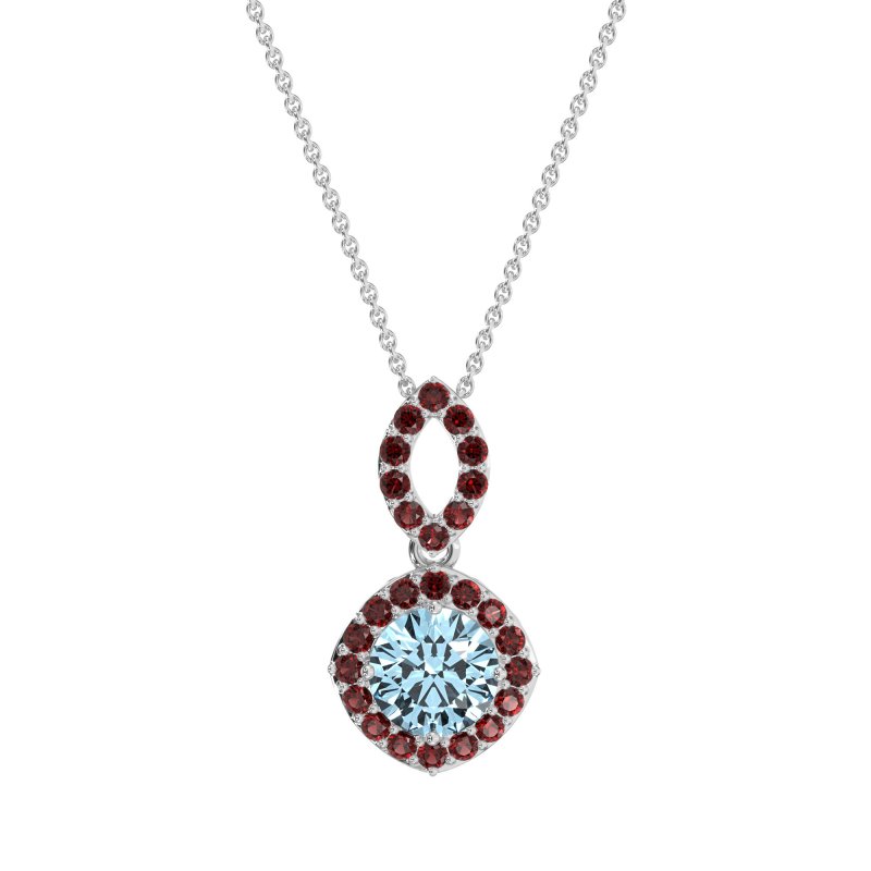Modern Round Halo Necklace