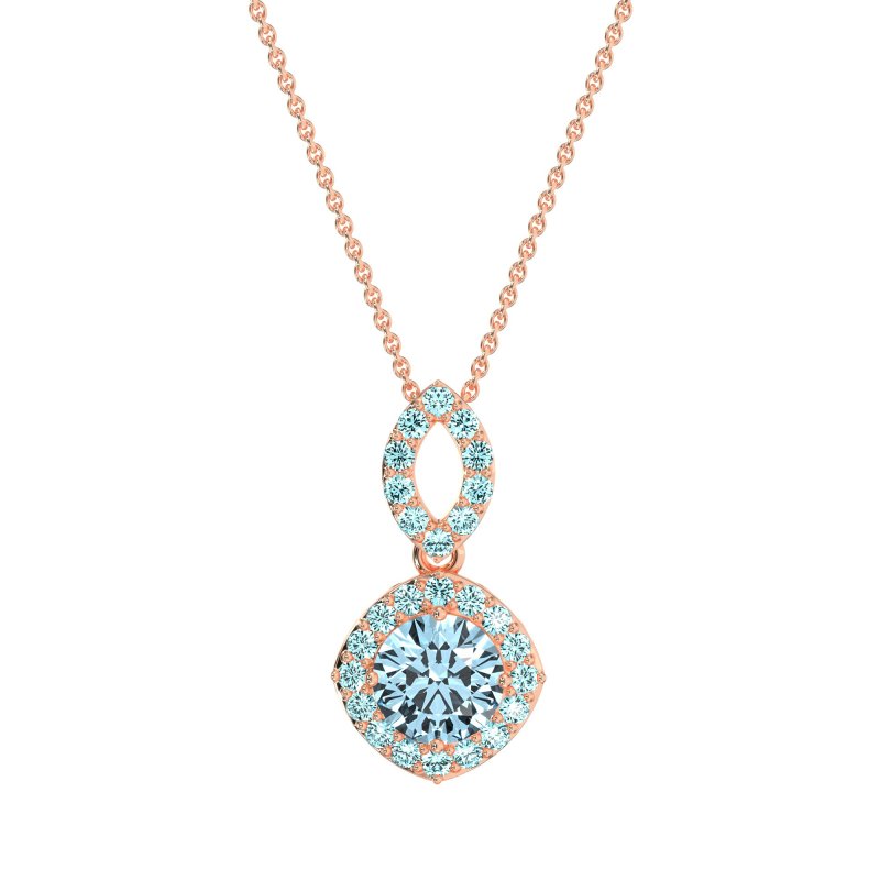 Modern Round Halo Necklace