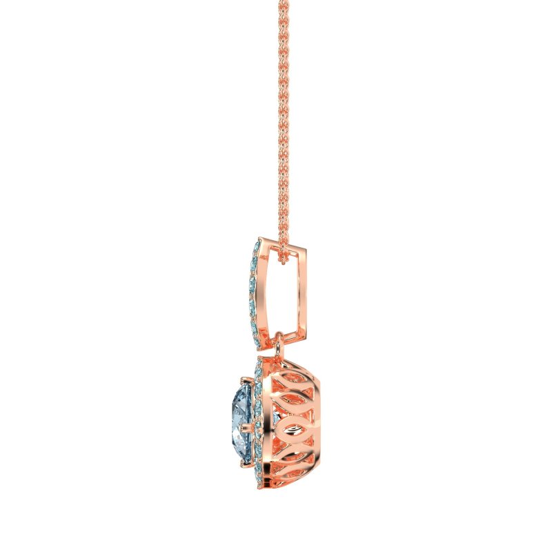 Modern Round Halo Necklace