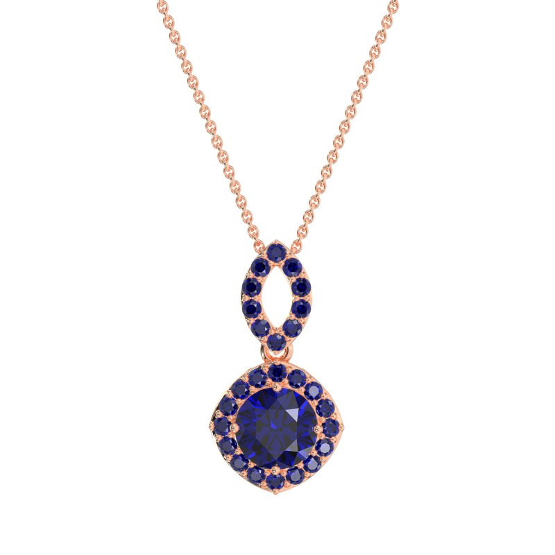 Modern Round Halo Necklace