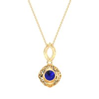 Modern Round Halo Necklace