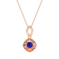 Modern Round Halo Necklace